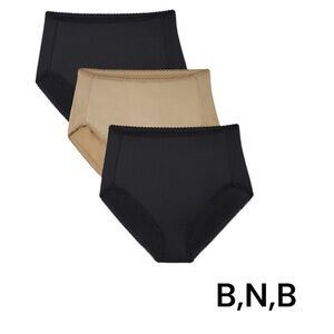 Black and Tan High-Waisted Briefs Set